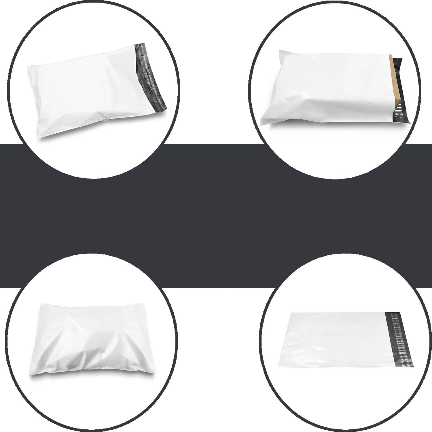SHOP4MAILERS Bustine Postali In Polietilene 25,4x33 Cm (100 Pezzi): Bianco Lucido, Autosigillanti E Impermeabili