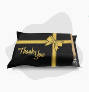 black and gold thank you bow poly mailer envelope