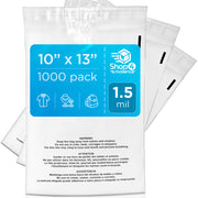 10x13 Suffocation Warning Clear Plastic Self Seal Poly Bags 1.5 Mil | Shop4Mailers