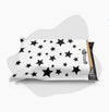 10 x 13 black and white stars poly mailer shipping envelope