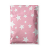 10 x 13 light pink poly mailer with white stars design and self seal closure