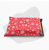 10 x 13 red snowflake christmas poly mailer with holiday design and self seal closure