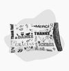 12 x 15.5 multi language thank you poly mailer with printed design and self seal closure