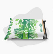 10 x 13 Thank You Tropical Palm Leaves Banana Leaf White Poly Bag Mailer Envelopes 2 Mil | Shop4Mailers