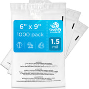 Shop4Mailers 6 x 9 Suffocation Warning Clear Plastic Self Seal Poly Bags 1.5 Mil