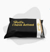 black and gold hello i have arrived poly mailer envelope for ecommerce shipping