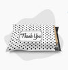 black and white polka dot thank you poly mailer shipping envelope