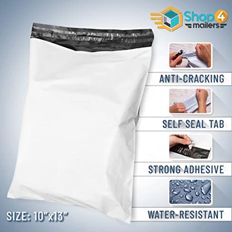 10x13 Glossy White Poly Bag Mailer High Quality Shop4Mailers