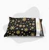 10 x 13 Christmas Snowflake Black and Gold Holiday Poly Bag Mailer Envelopes 2 Mil | Shop4Mailers