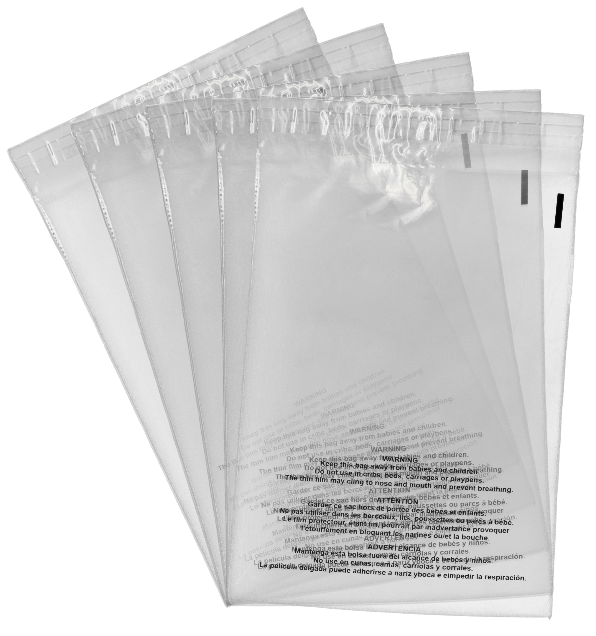 Poly Bags Size Combo Pack with Suffocation Warning by Retail Supply Co