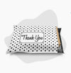 10 x 13 Black and White Polka Dot Thank You Designer Poly Bag Mailer Envelopes 2 Mil  | Shop4Mailers